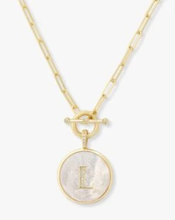 Love Letters Medallion Necklace - Gold -Melinda Maria Lovel L v1 0e75ea95 3330 4708 b7ed 283c24f5118c