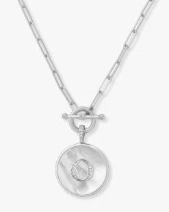 Love Letters Medallion Necklace - Silver -Melinda Maria Lovel O S v1 55f9a5c4 b3b3 446f 9a1f be34f0b9f84e