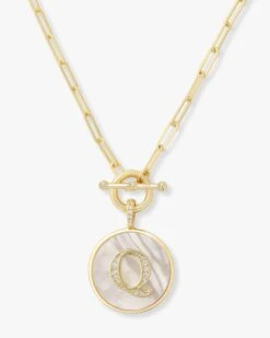 Love Letters Medallion Necklace - Gold -Melinda Maria Lovel Q v1 e6e27906 57b3 48a4 8dd4 5c0c240b99a2