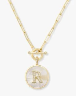 Love Letters Medallion Necklace - Gold -Melinda Maria Lovel R v1 11319a12 6daf 4811 a746 1e15fe4b6188