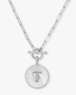 Love Letters Medallion Necklace - Silver -Melinda Maria Lovel T S v1 43850918 e83c 41d8 bf35 1980175e583d