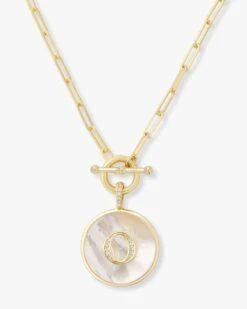 Love Letters Medallion Necklace - Gold -Melinda Maria Lovel o v1 00496e77 2263 4571 b020 23c4464e1074