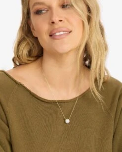 Mama Baroness Pendant - Gold|White Diamondettes -Melinda Maria MamaBaronnessPendantNecklace GWP N6221 G WTCZ E V2