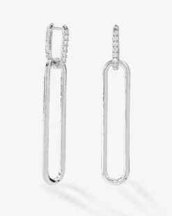 Mama Carrie Chain Convertible Huggies - Silver|White Diamondettes