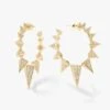Mama Gabriella Pavé Spiked Hoops - Gold|White Diamondettes -Melinda Maria MamaGabriellaPaveSpikedHoopEarrings v1 b113f266 a09b 494f 92ed 510049085351