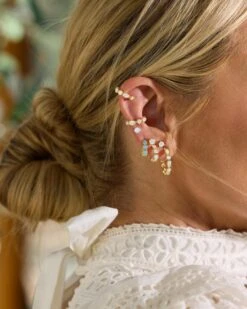 Isla Hoops .75" - Silver|White Diamondettes -Melinda Maria March Collection 2025 LS 0085 BetterthanDiamonds 3