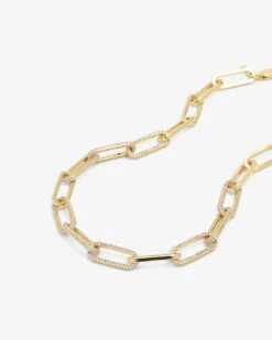 Carrie Pavé Chain Necklace - Gold|White Diamondettes 12 Carrie Pavé Chain Necklace - Gold|White Diamondettes -Melinda Maria N4929GWTCZ V2 e5a0fdfd 41f6 4570 8447 274333333ec2