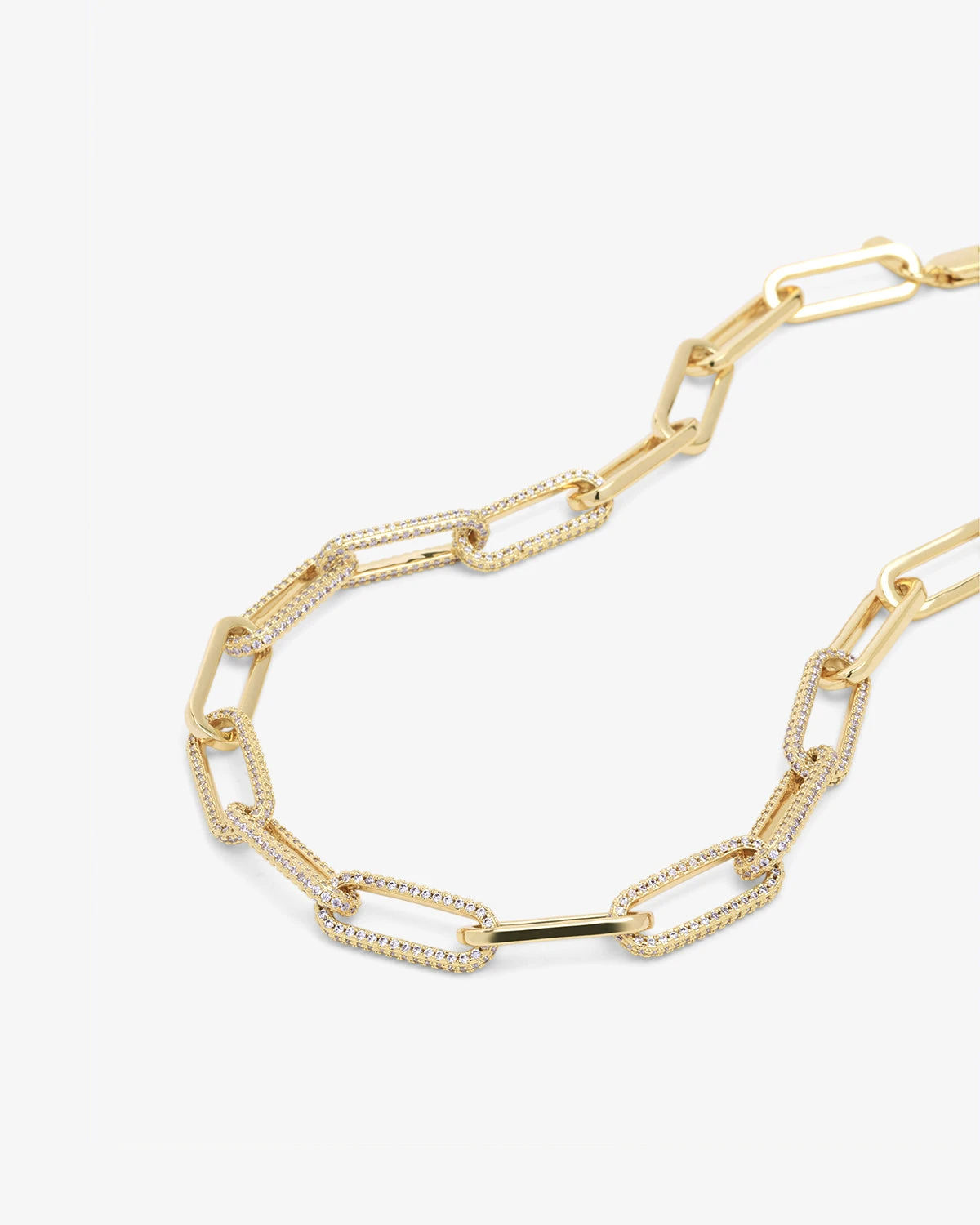 Carrie Pavé Chain Necklace - Gold|White Diamondettes 7 Carrie Pavé Chain Necklace - Gold|White Diamondettes - Image 5