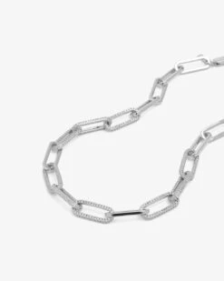 Carrie Pavé Chain Necklace - Silver|White Diamondettes -Melinda Maria N4929GWTCZ V2 f1084e7b f7ea 4f3c 9be8 69981a26253a