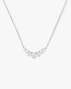 Not Your Basic Multi Stone Pendant Necklace - Silver