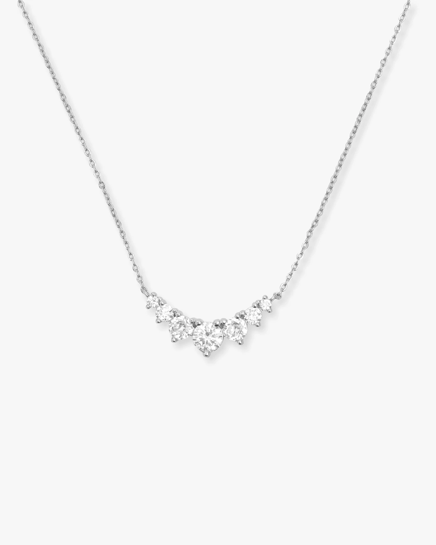 Not Your Basic Multi Stone Pendant Necklace - Silver 3 Not Your Basic Multi Stone Pendant Necklace - Silver