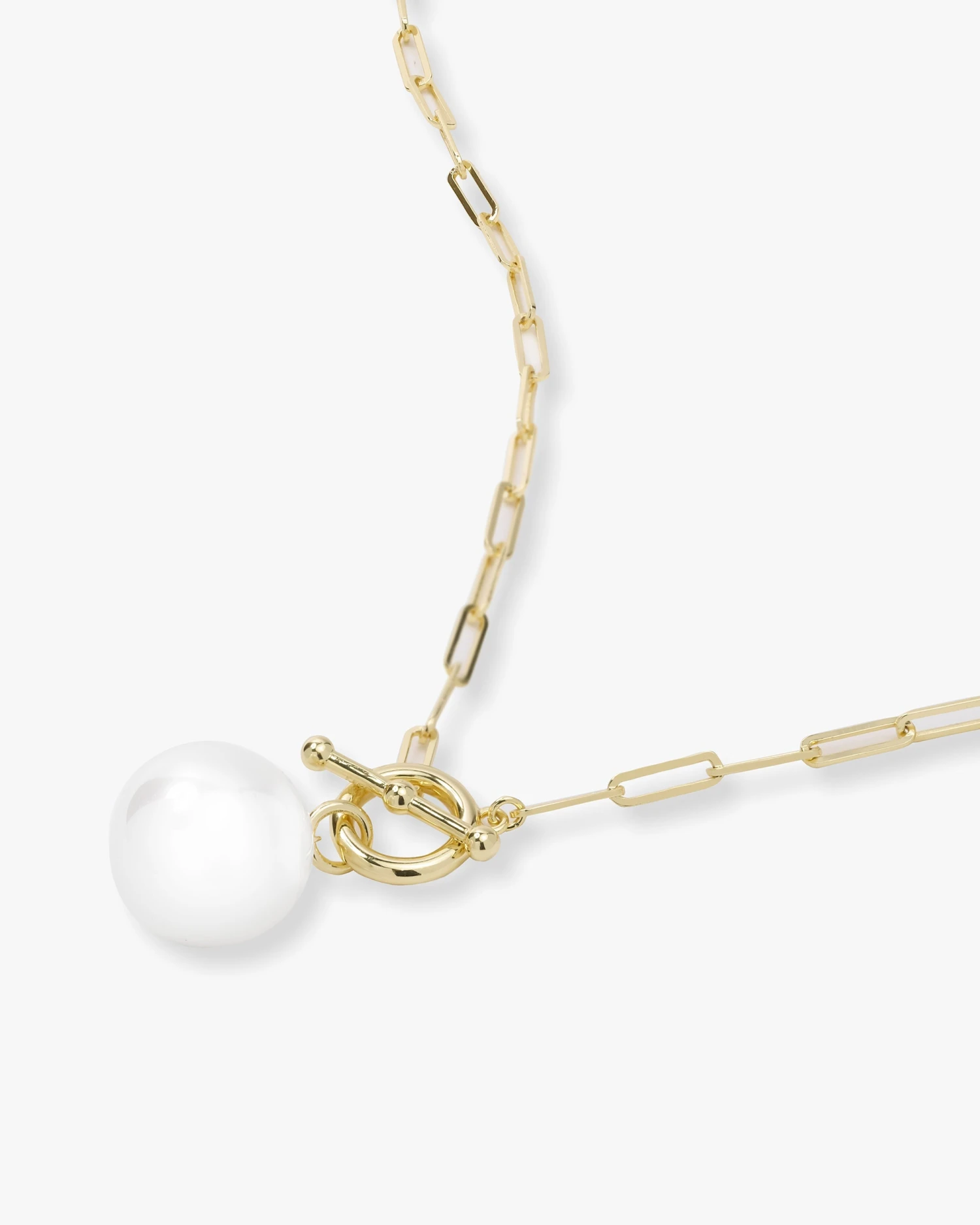 Life's A Ball Pearl Pendant Necklace - Gold 5 Life's A Ball Pearl Pendant Necklace - Gold - Image 3