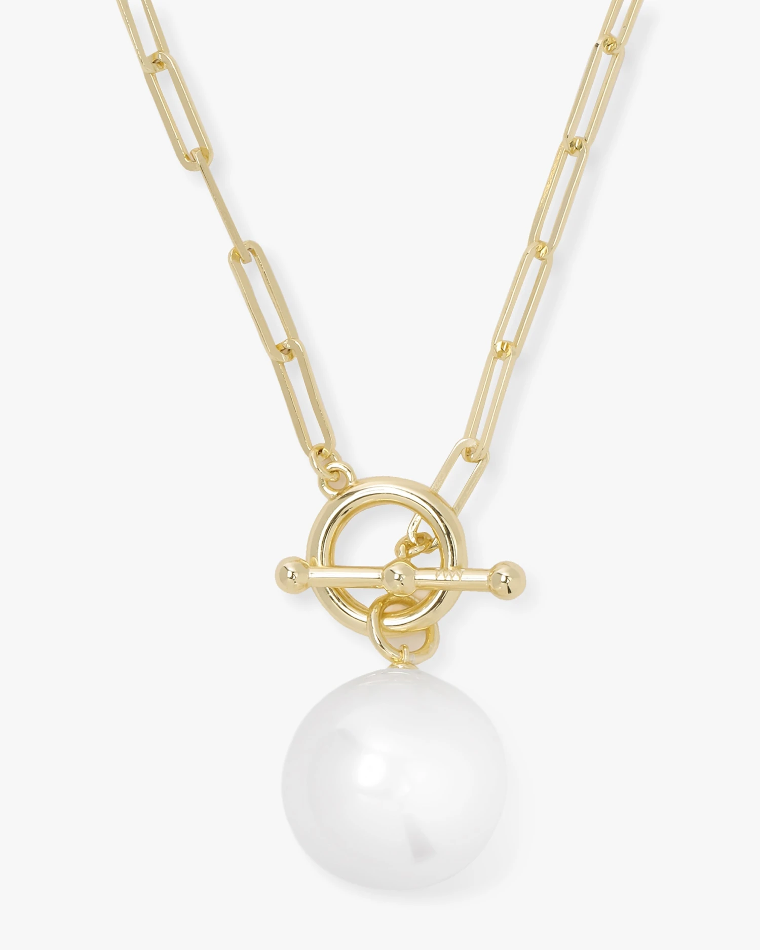 Life's A Ball Pearl Pendant Necklace - Gold 3 Life's A Ball Pearl Pendant Necklace - Gold
