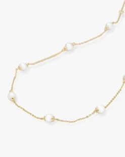 Perfect Pearl Infinity Necklace - Gold -Melinda Maria NACKLACEANGLE GOLD V1 a20d11d1 37d9 4024 a6cd a2965790e331