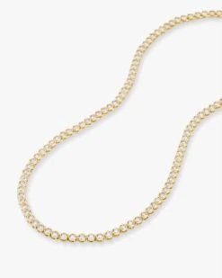 Baroness Tennis Necklace - Gold|White Diamondettes -Melinda Maria NACKLACEANGLEcopy8 08b774af db50 42a1 8041 1f4f062fc75b