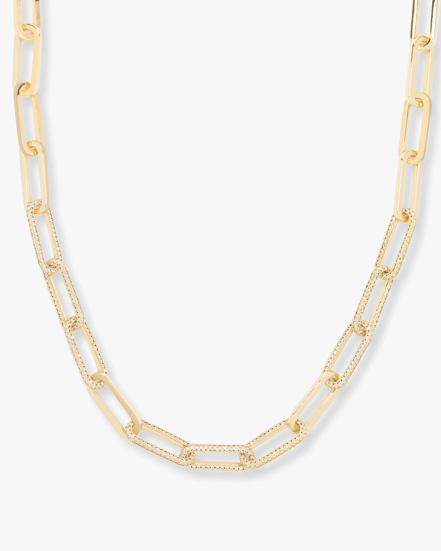 Carrie Pavé Chain Necklace - Gold|White Diamondettes 3 Carrie Pavé Chain Necklace - Gold|White Diamondettes