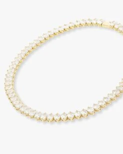 Hello Gorgeous Tennis Necklace - Gold|White Diamondettes -Melinda Maria Name GWT P Januarycollection1957 R1 CR1 461ab053 5b46 46e8 ba83 73ac97aca71c