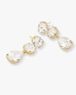 Hello Gorgeous Drop Earrings - Gold|White Diamondettes -Melinda Maria Name GWT P Januarycollection2100 R1 CR1 N f942c95c 7dc1 4859 8ba7 5aa1042d385e