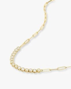 Baroness Samantha Tennis Necklace - Gold|White Diamondettes -Melinda Maria Name GWT P Januarycollection2132 R1 CR1 40ce6956 537f 4dc6 8d94 50bd4cee3a3c