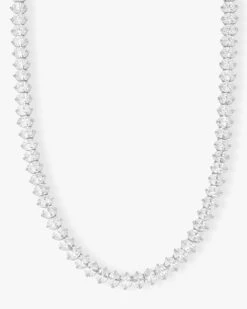 Hello Gorgeous Tennis Necklace - Silver|White Diamondettes