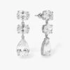 Hello Gorgeous Drop Earrings - Silver|White Diamondettes