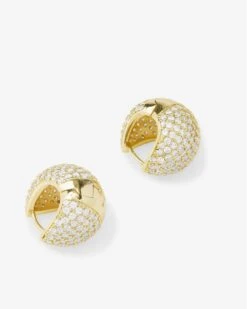 Norah Pave Earrings - Gold|White Diamondettes -Melinda Maria NorahPaveEarrings E7152 G WTCZ P V2