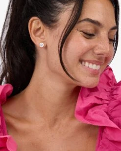 Not Your Basic 8mm Studs - Gold|White Diamondettes -Melinda Maria NotYourBasic.8mmStuds E7111 G E V2