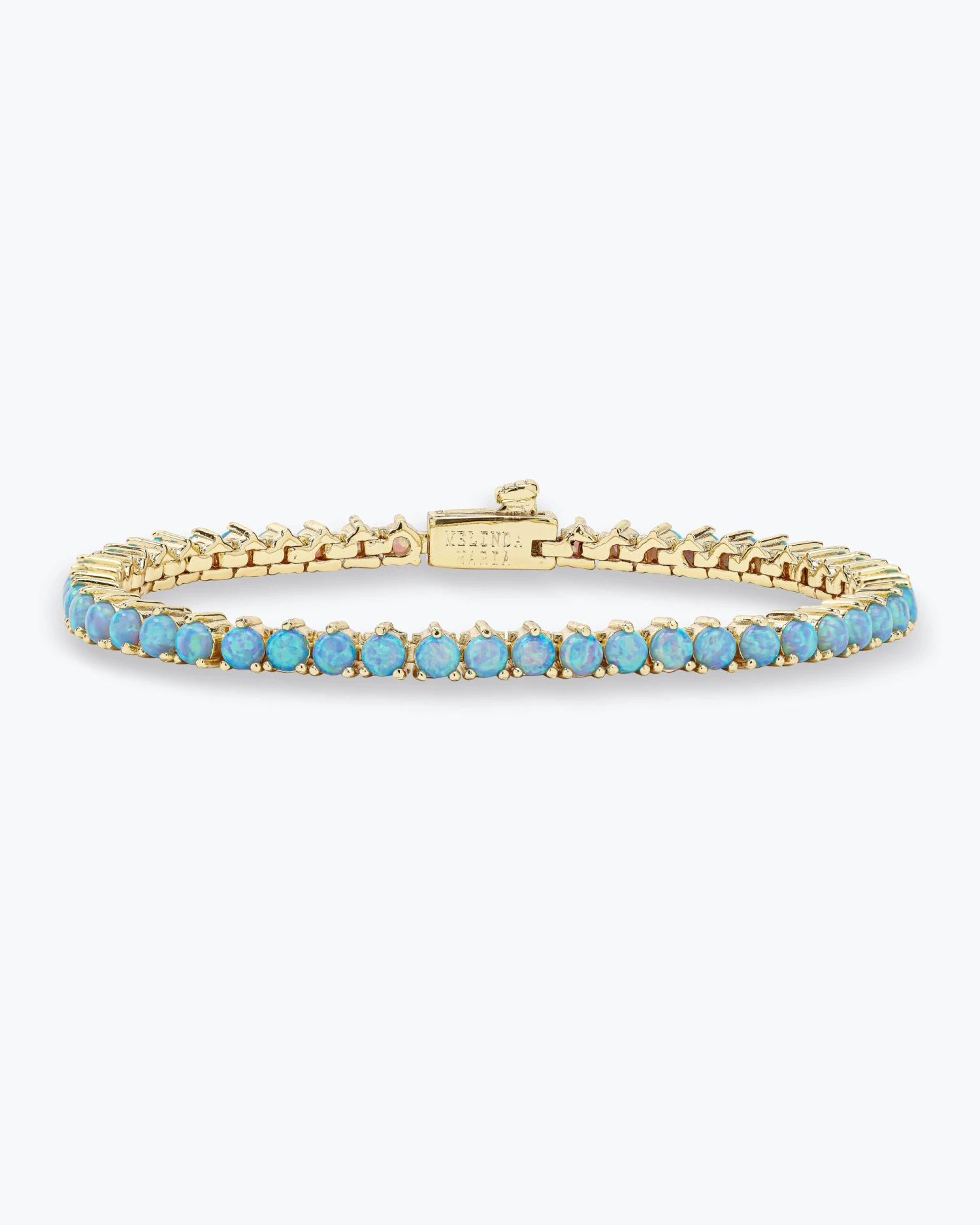 Not Your Basic Tennis Bracelet - Gold|Blue Opal 3 Not Your Basic Tennis Bracelet - Gold|Blue Opal