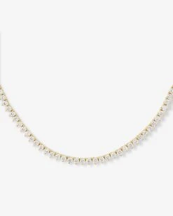 Not Your Basic Tennis Choker - Gold|White Diamondettes