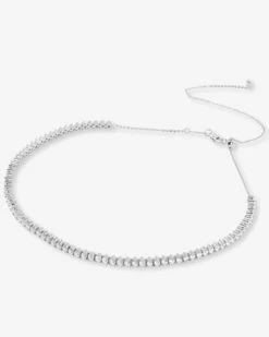 Not Your Basic Tennis Choker - Silver|White Diamondettes -Melinda Maria NotYourBasicChoker N6355 P S V12 c623648c 152b 4464 9c66 a44dc9909003