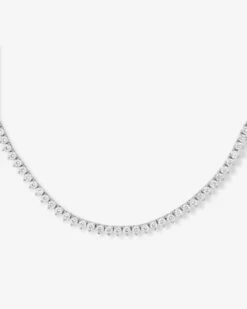 Not Your Basic Tennis Choker - Silver|White Diamondettes
