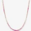 Not Your Basic Graduated Ombré Tennis Necklace - Gold|Pink Sapphire Ombré -Melinda Maria NotYourBasicGraduatedOmbreTennisNecklace N6375GPNK P G V1