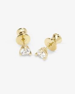Not Your Basic 4mm Studs - Gold|White Diamondettes -Melinda Maria Not Your Basic 4mm Studs E7109 G WT P V2