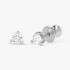 Not Your Basic 4mm Studs - Silver|White Diamondettes -Melinda Maria Not Your Basic 4mm Studs E7109 S WT P V1