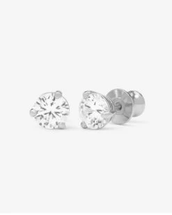 Not Your Basic 6mm Studs - Silver|White Diamondettes