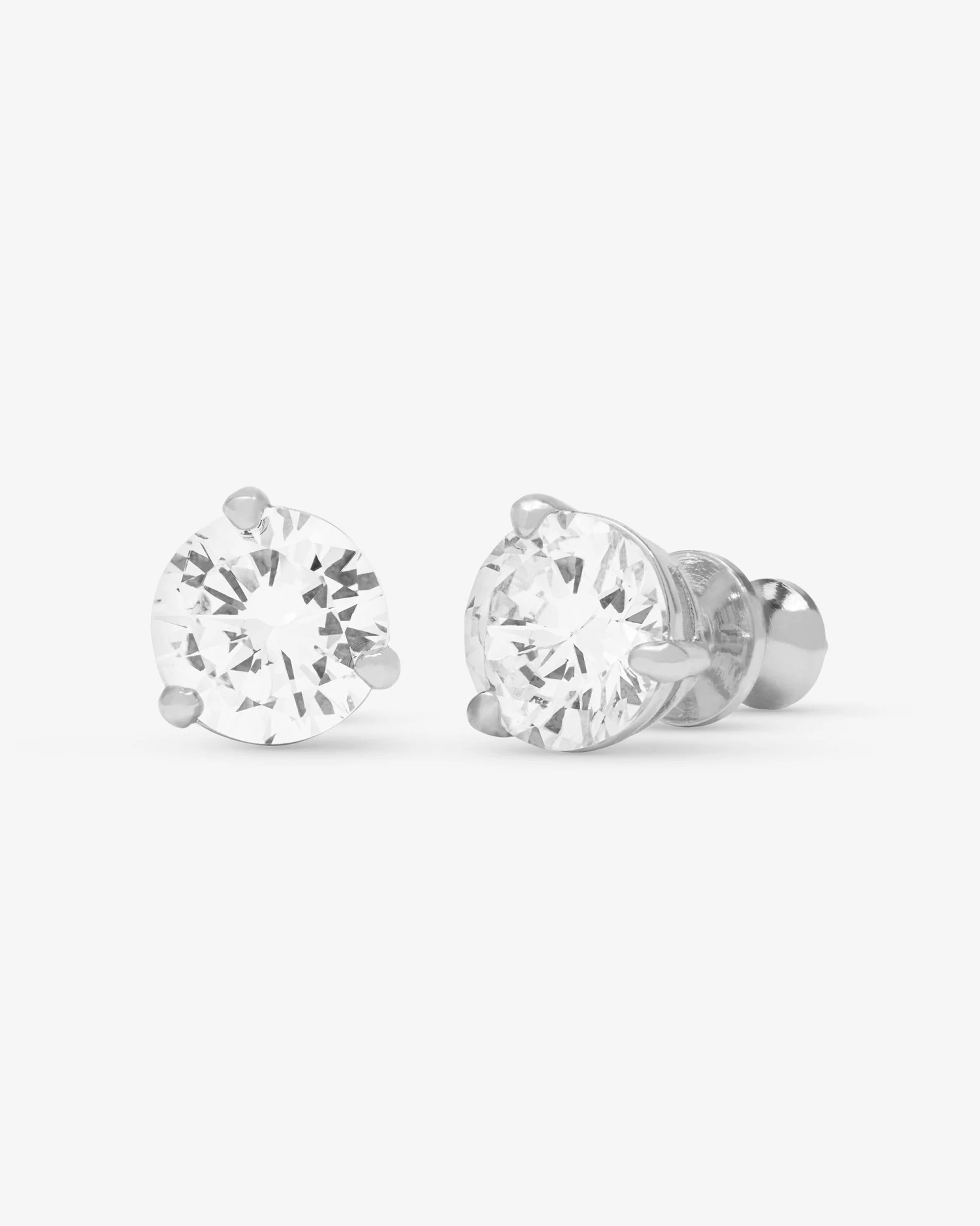 Not Your Basic 8mm Studs - Silver|White Diamondettes 3 Not Your Basic 8mm Studs - Silver|White Diamondettes