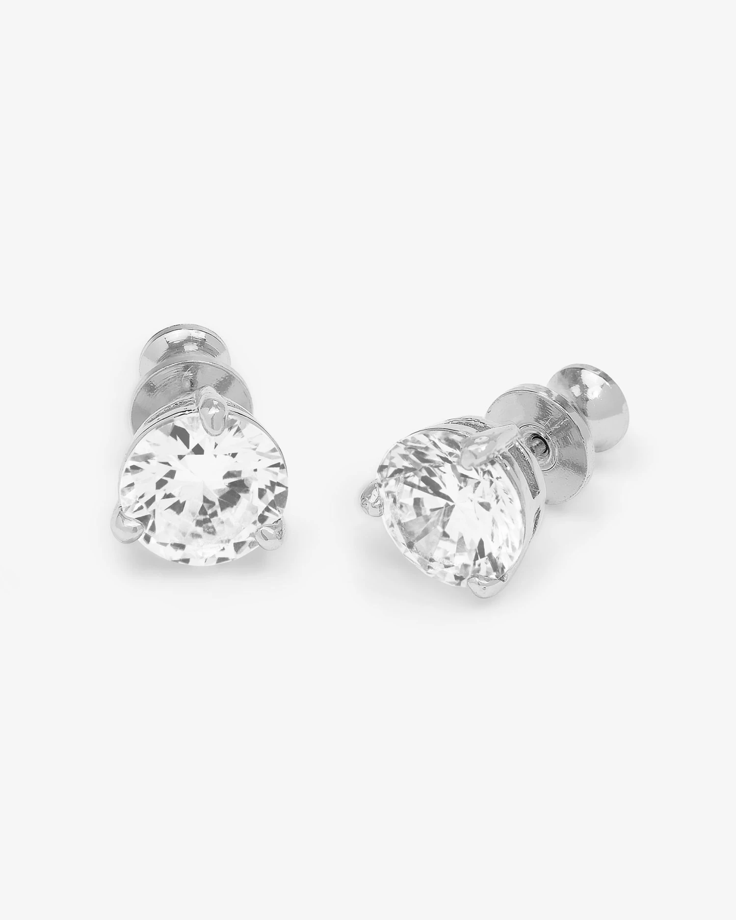 Not Your Basic 8mm Studs - Silver|White Diamondettes 5 Not Your Basic 8mm Studs - Silver|White Diamondettes - Image 3