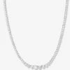 Not Your Basic Graduated Tennis Necklace - Silver|White Diamondettes -Melinda Maria Not Your Basic Graduated Tennis Necklace N6380 S WT P V1
