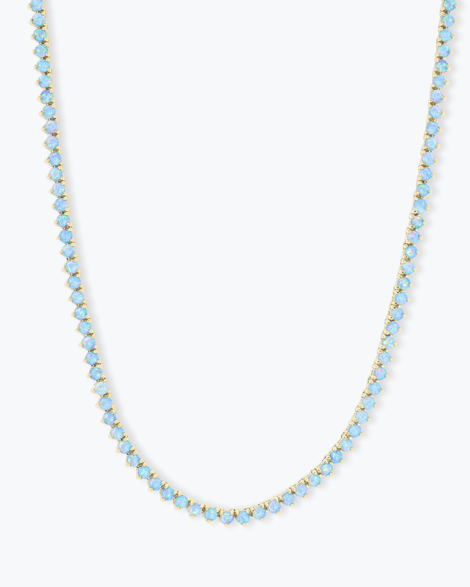 Not Your Basic Tennis Necklace - Gold|Blue Opal 3 Not Your Basic Tennis Necklace - Gold|Blue Opal