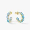 "Oh She Fancy" Hoops .75" - Gold|Blue Opal 2 "Oh She Fancy" Hoops .75" - Gold|Blue Opal -Melinda Maria OhSheFancy.75BlueOpalHoops G V1