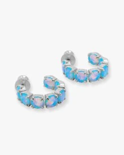 "Oh She Fancy" Hoops .75" - Silver|Blue Opal -Melinda Maria OhSheFancy.75 BlueOpalHoops S V2 f414c894 28f3 415c a49a d94ab4fdf368