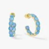"Oh She Fancy" Hoops 1" - Gold|Blue Opal -Melinda Maria OhSheFancy1BlueOpalHoops G V1