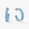 "Oh She Fancy" Hoops 1" - Silver|Blue Opal