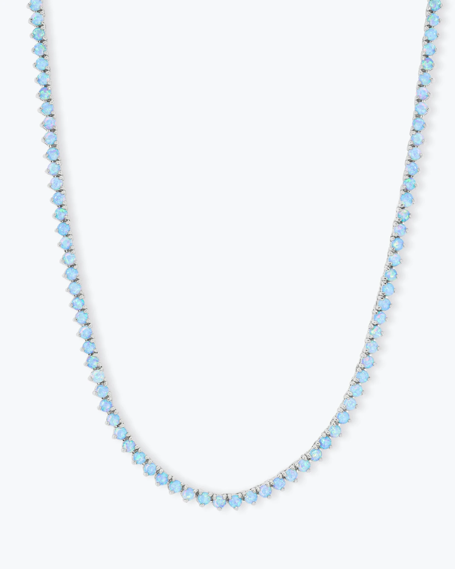 Not Your Basic Tennis Necklace - Silver|Blue Opal 3 Not Your Basic Tennis Necklace - Silver|Blue Opal