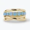 "Oh She Fancy" Stacked Blue Opal Ring - Gold|Blue Opal