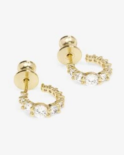 "Oh She Fancy" Graduated Huggies - Gold|White Diamondettes -Melinda Maria Oh She Fancy Graduated Huggies E7094 G WT P V2