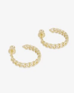 Pavé Julian Chain Hoops 1" - Gold|White Diamondettes 8 Pavé Julian Chain Hoops 1" - Gold|White Diamondettes -Melinda Maria PaveJulianChainHoops1 E7157 G WTCZ P V2