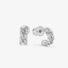 Pavé Julian Chain Huggies - Silver|White Diamondettes -Melinda Maria PaveJulianHuggies E7156 SWTCZ V1 P