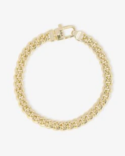 Pavé Julian Cuban Chain Bracelet 6.8mm - Gold|White Diamondettes -Melinda Maria PaveJulianLovesDiamondsBracelet B1455GWTCZ6.5 BACK V1 P