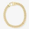 Pavé Julian Cuban Chain Bracelet 6.8mm - Gold|White Diamondettes